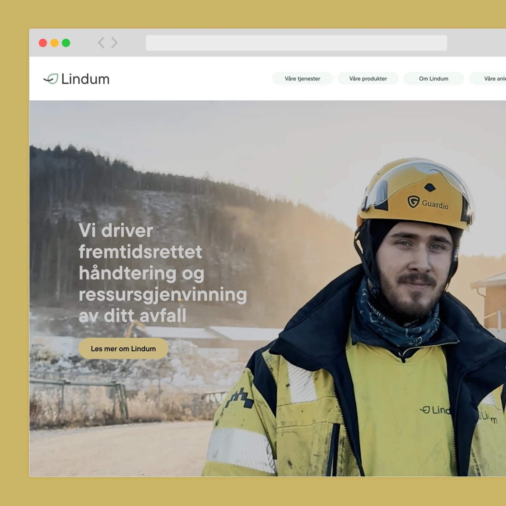 Skjermbilde av lindum.no